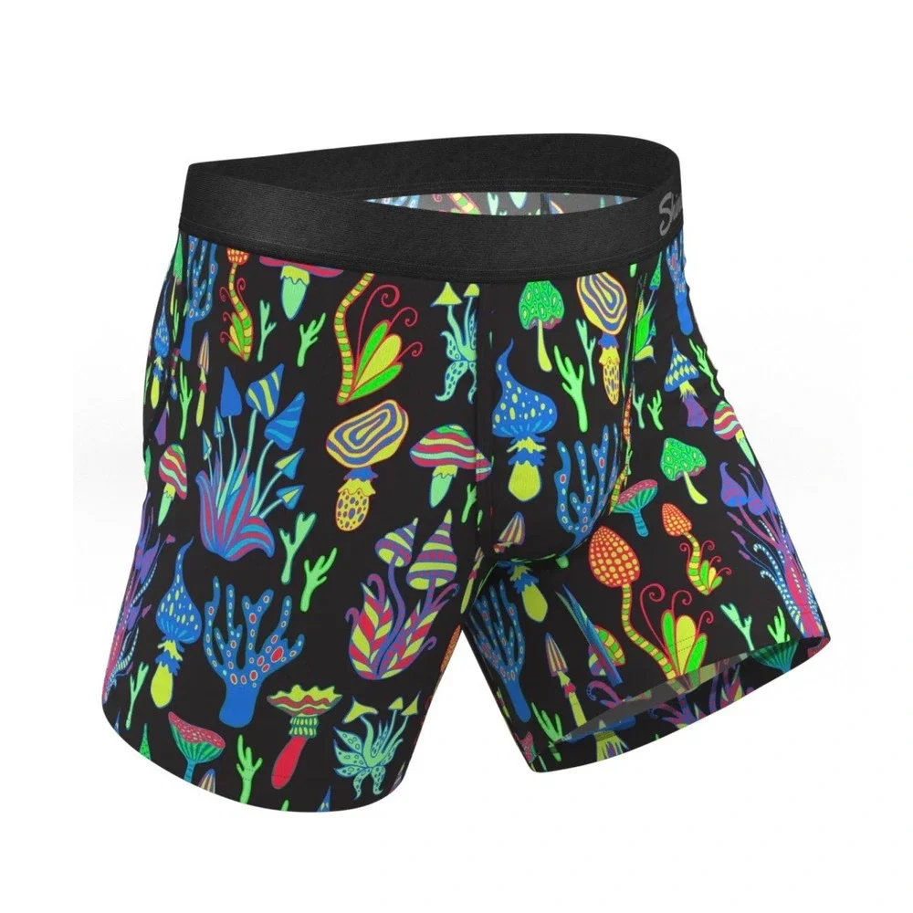 Shinesty Mens Ball Hammock Boxer Briefs The Super Shroom Mushroom Neon 3XL NEW